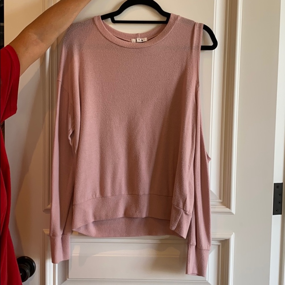 LNA pink cut out long sleeve